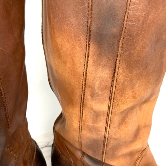 Arturo Chiang Georgex Leather Knee-High Boots 10 Rustic Bohemian Classic Preppy - Picture 12 of 16